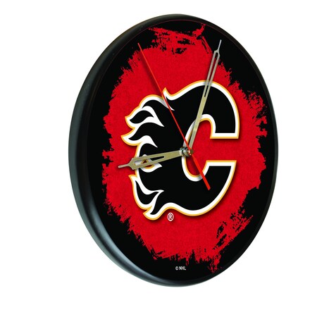 Calgary Flames 13 Solid Wood Clock